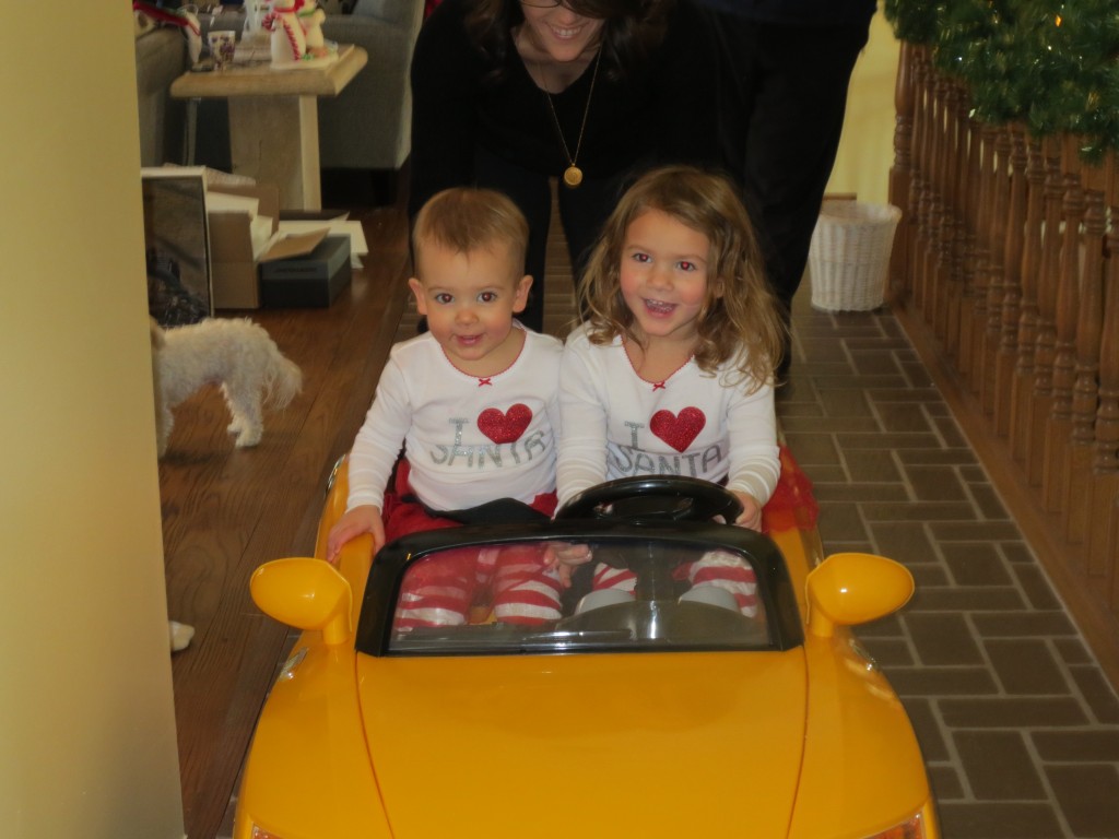 Mimi and Papa got  them a yellow car. Sophia said, "She's always wanted a yellow car".
