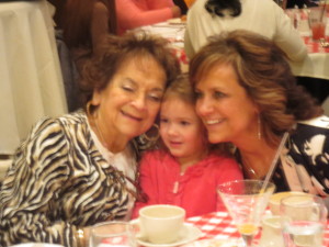 Sophia with Mimi and Gigi.