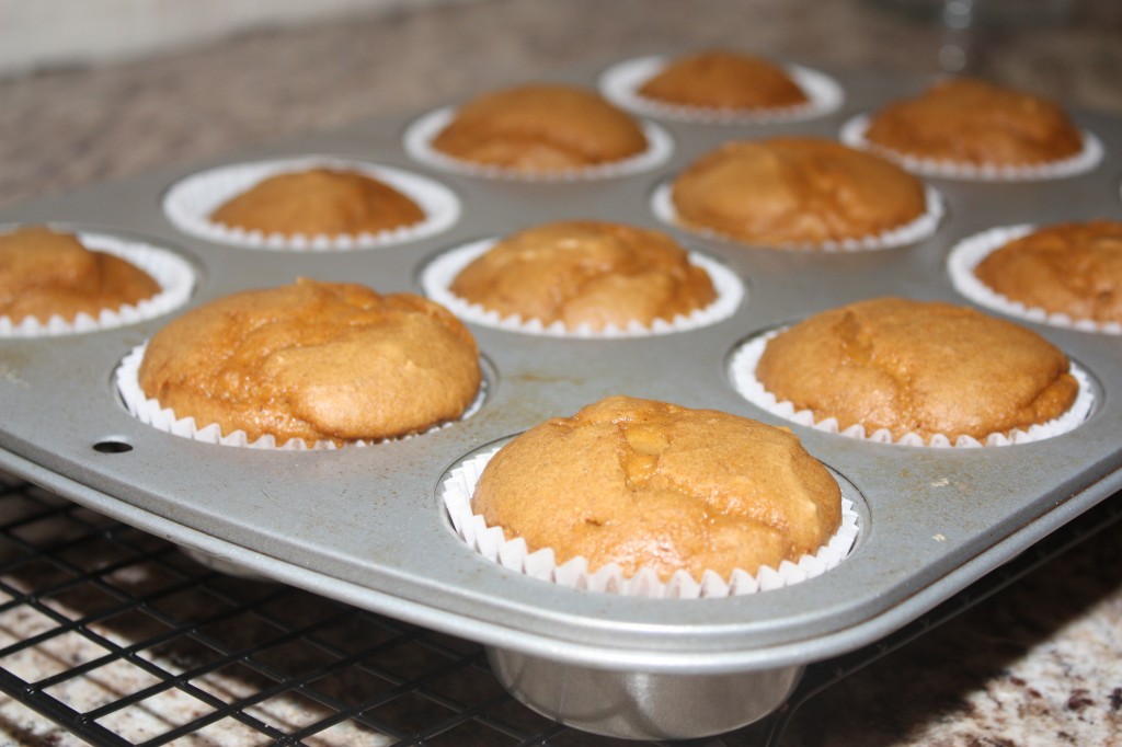 pumpkin cupcakes in pan