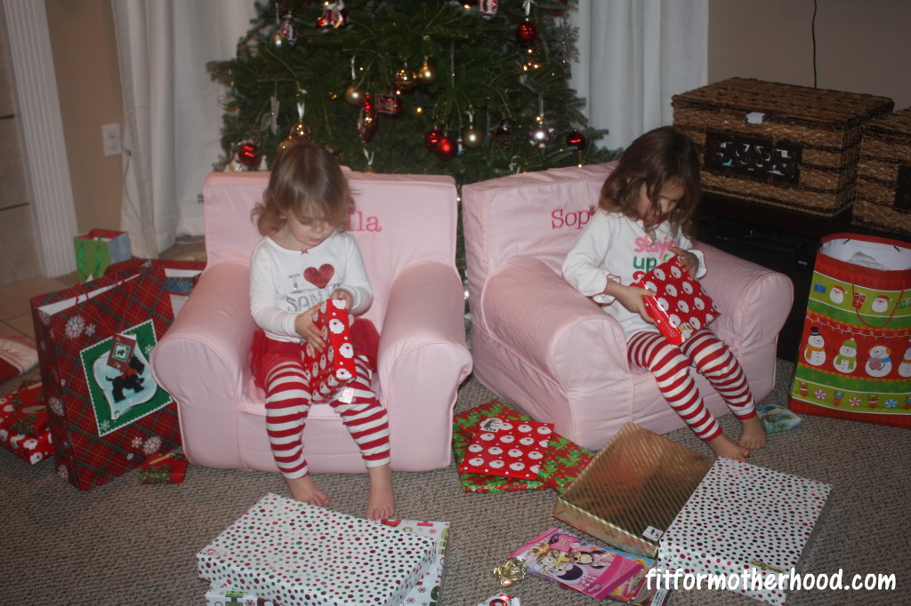 christmas - sophia and bella opening