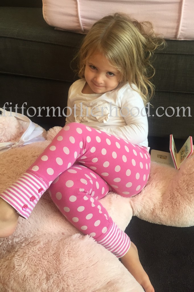 think - isabella sitting on pink bear